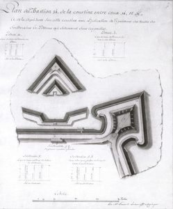 Plan du bastion et de la courtine le reliant au bastion suivant