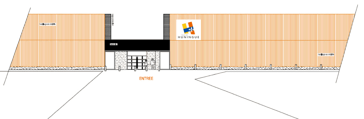 Façade Sud du cours de tennis couvert